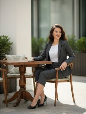 Plum Cropped Capri Pants Dark Gray Tailored Workwear Dress Trousers Size 4
